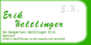 erik weltlinger business card